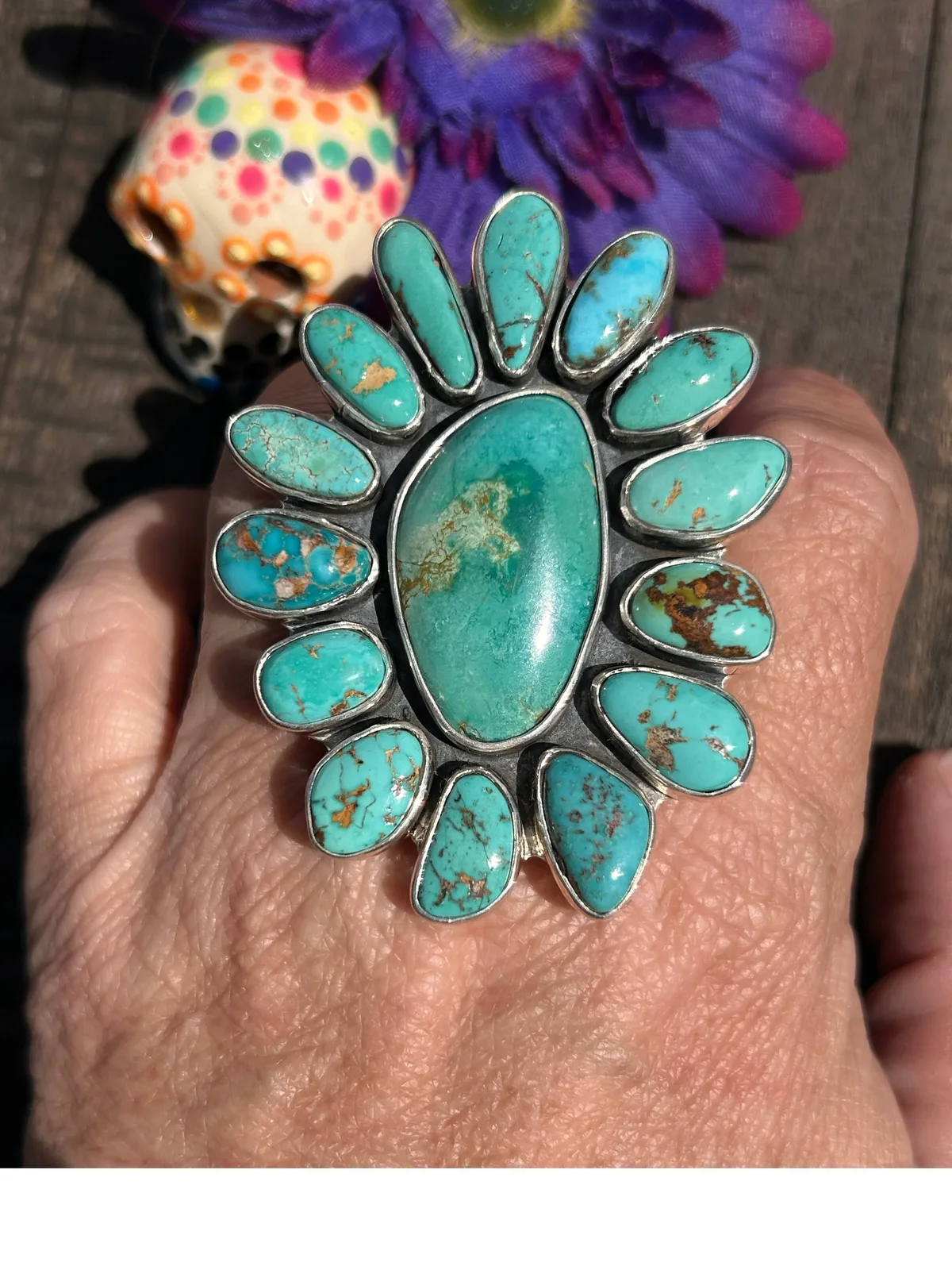Adjustable Royston Cluster Ring