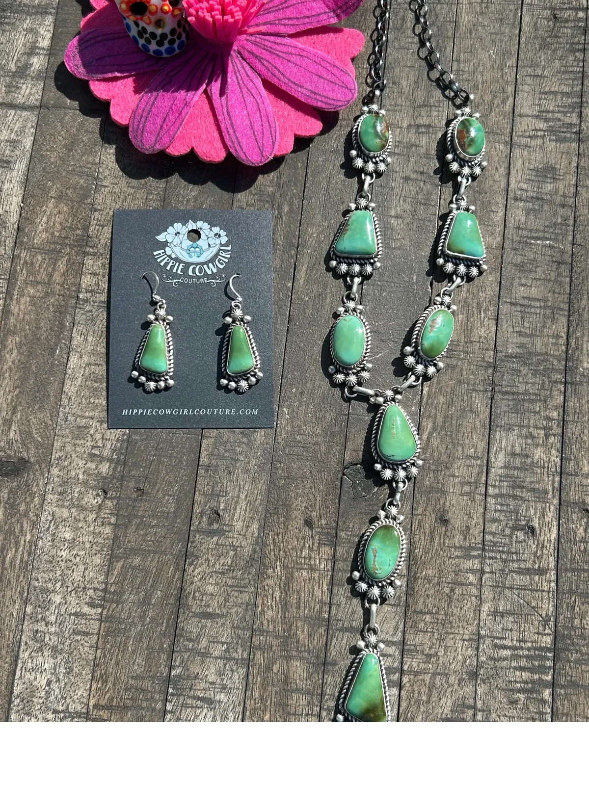 Kingman Turquoise Lariat Set