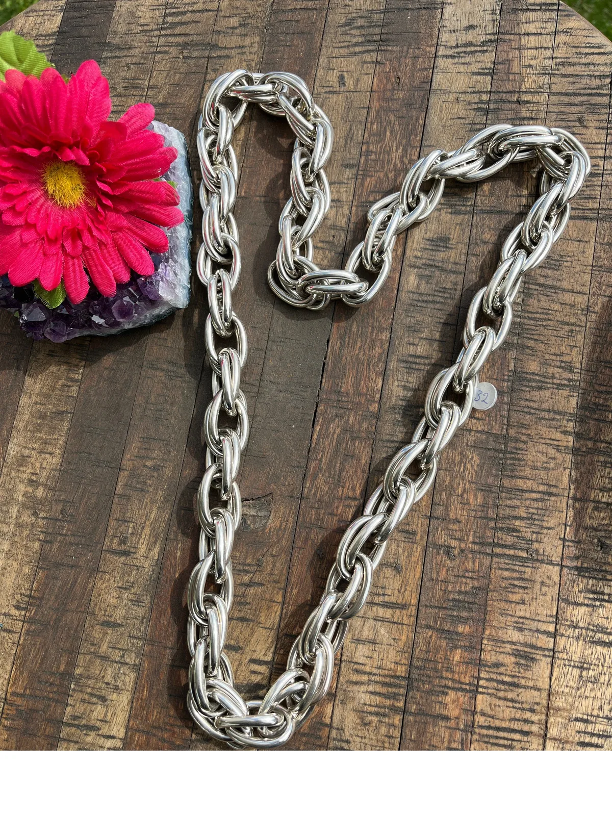 36" Double Hoop Chain Necklace- NEED PRICE