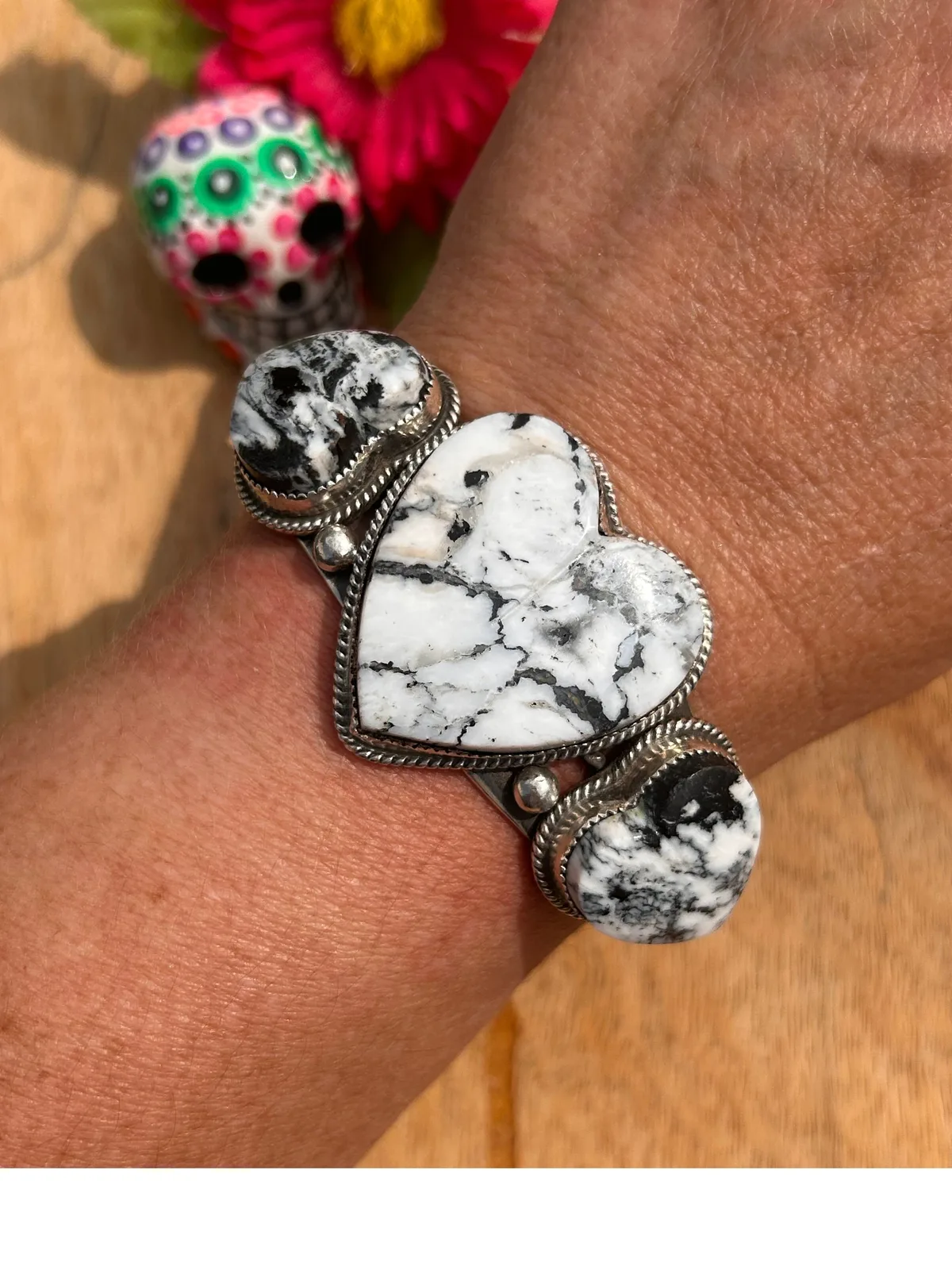 White Buffalo Heart Cuff