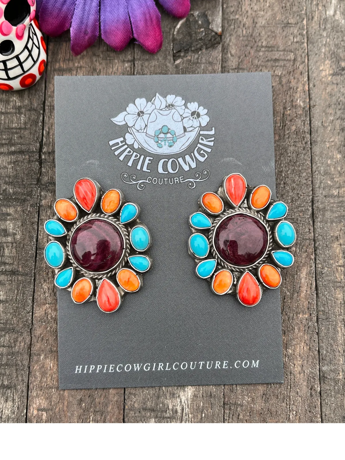 Multi Color Cluster Earrings