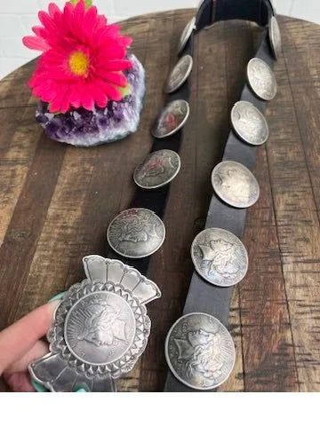 Sterling Coin Concho Belt