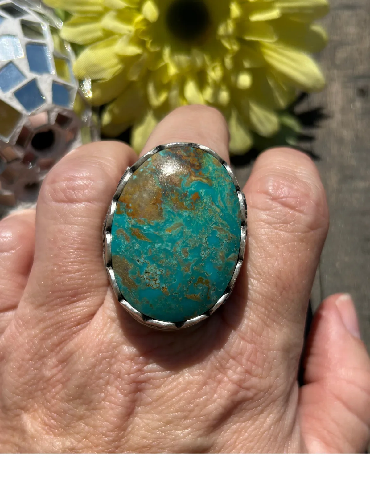 Single Stone Kingman Dome Ring Sz. 9