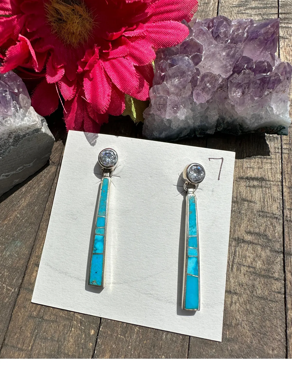 Barn Diamond and Inlay Earring #7