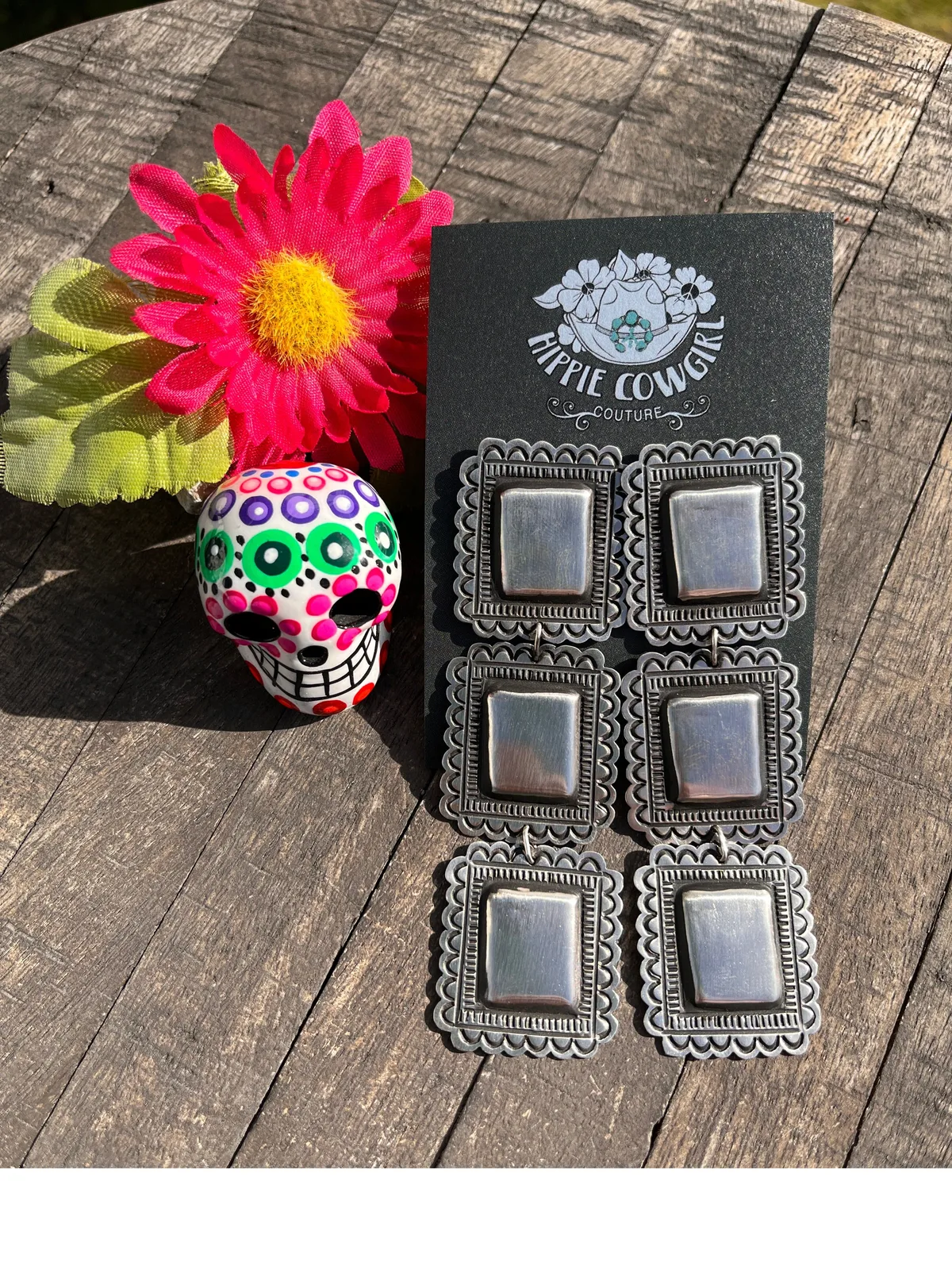 Sterling Concho Earrings
