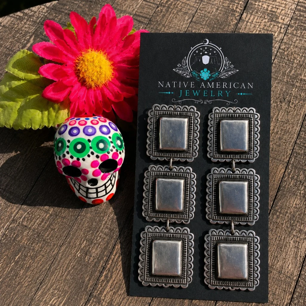 Sterling Concho Earrings