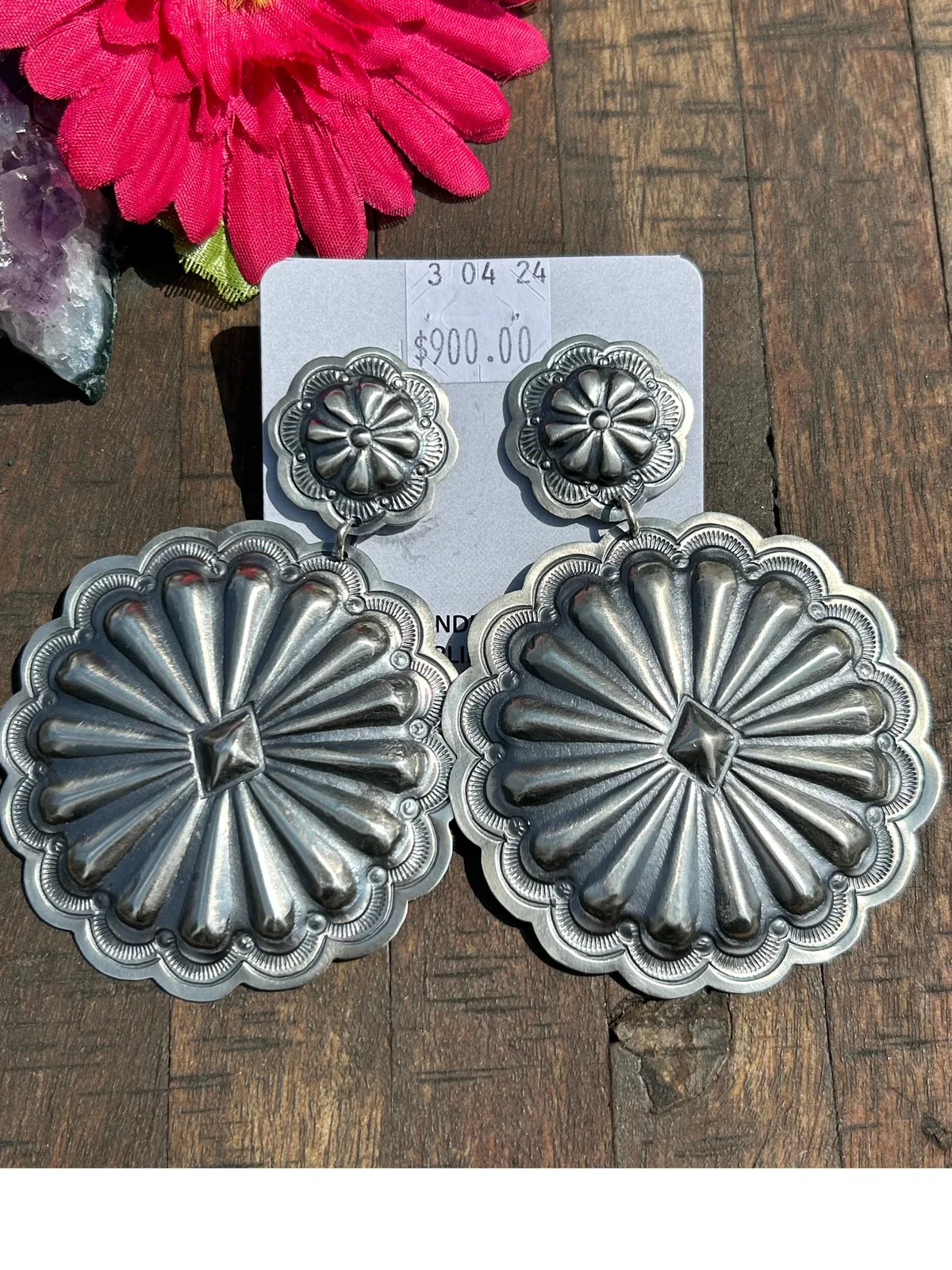 Sterling Concho Dangles