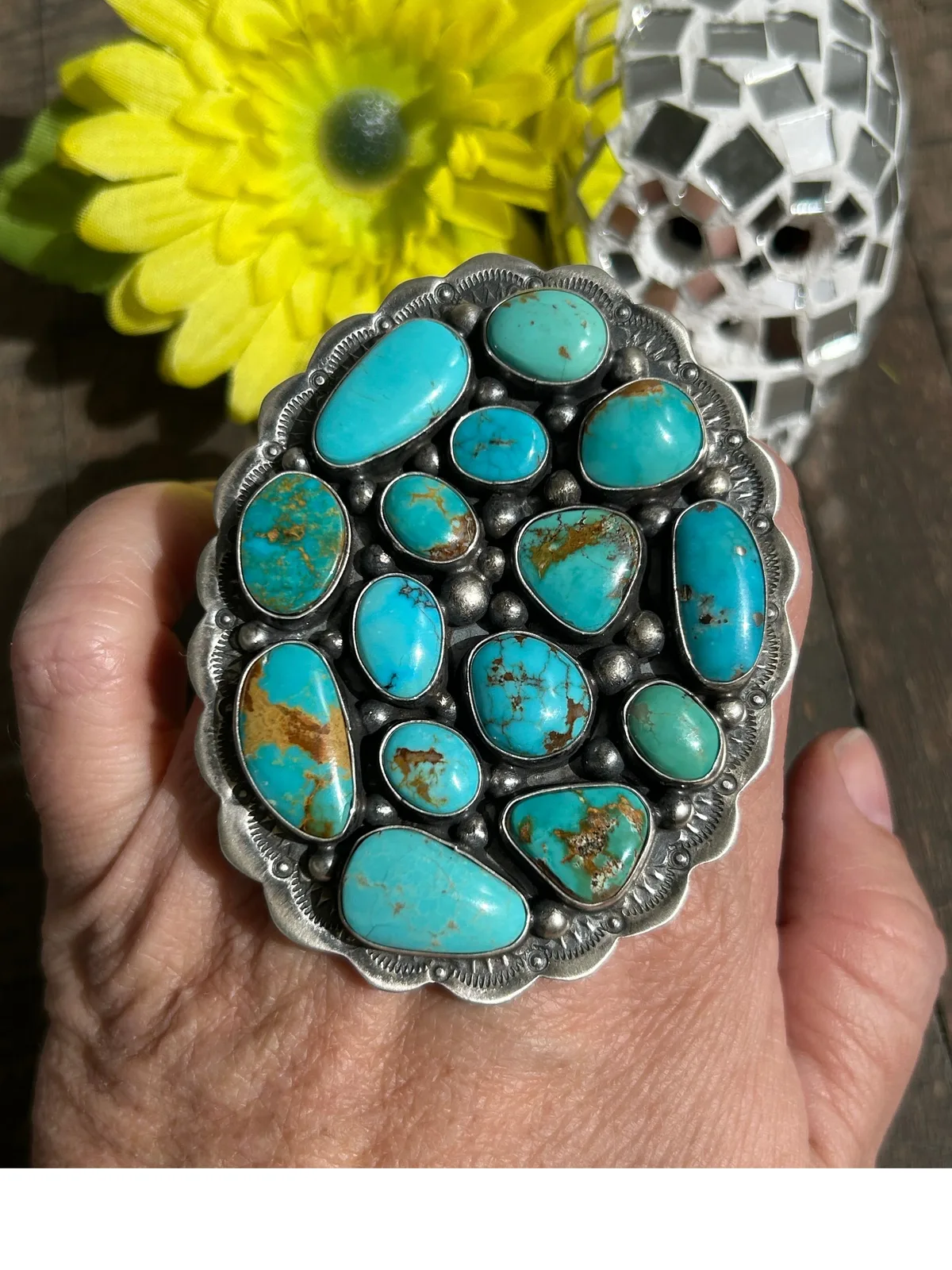 Adjustable Mixed Mine Turquoise Ring