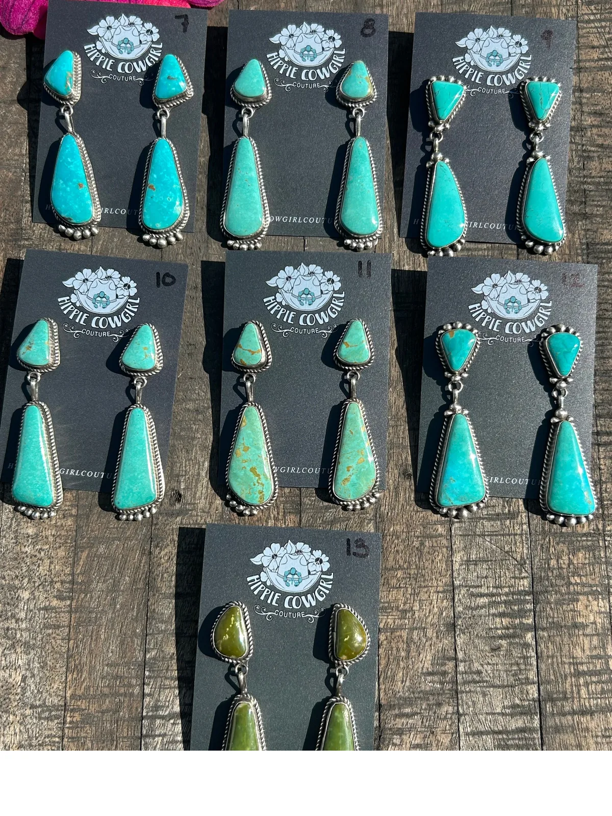 Kingman 2 Stone Dangle Earrings 7-13