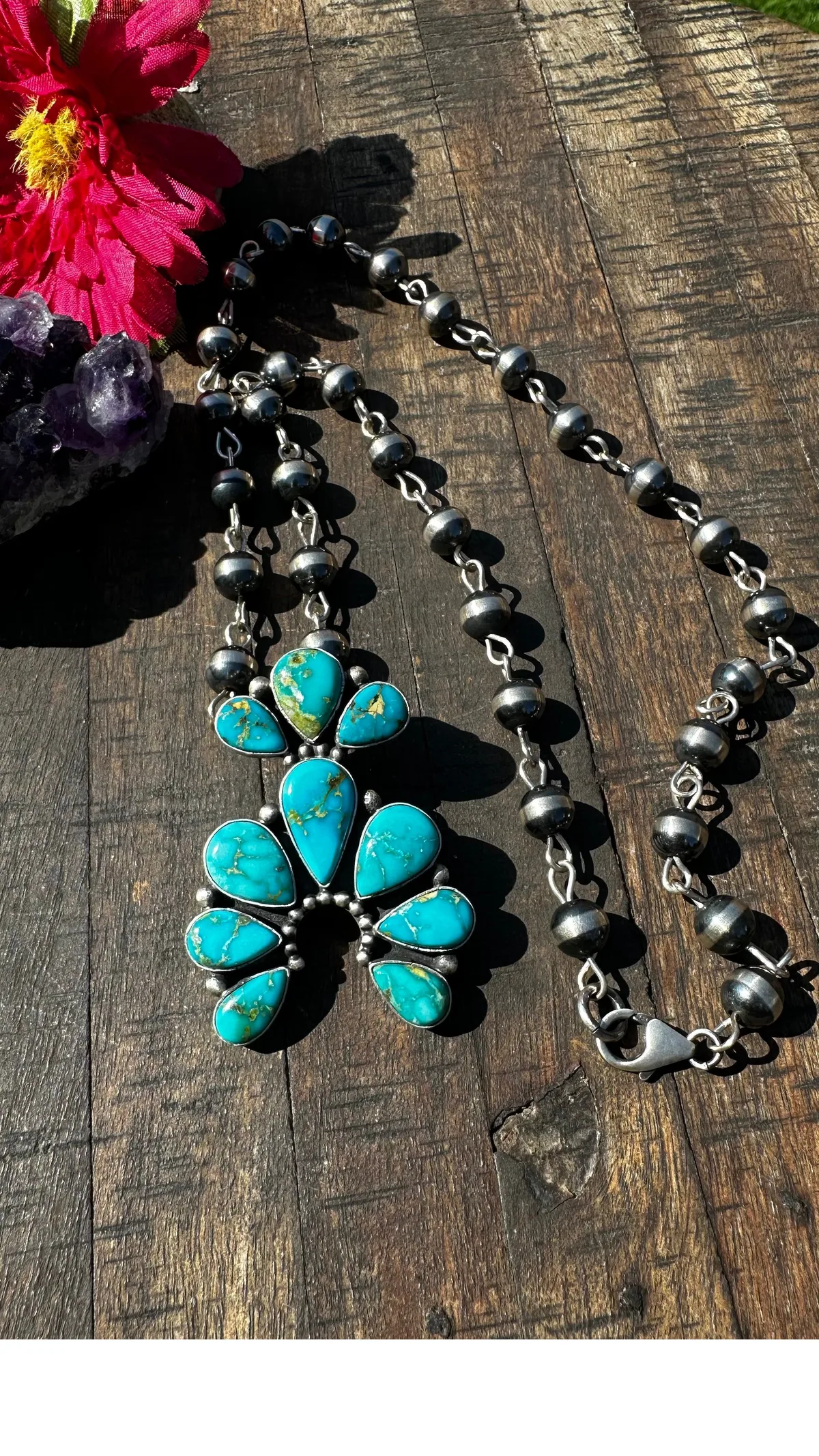 9mm 24" Rosary Pearl and Naja Pendant