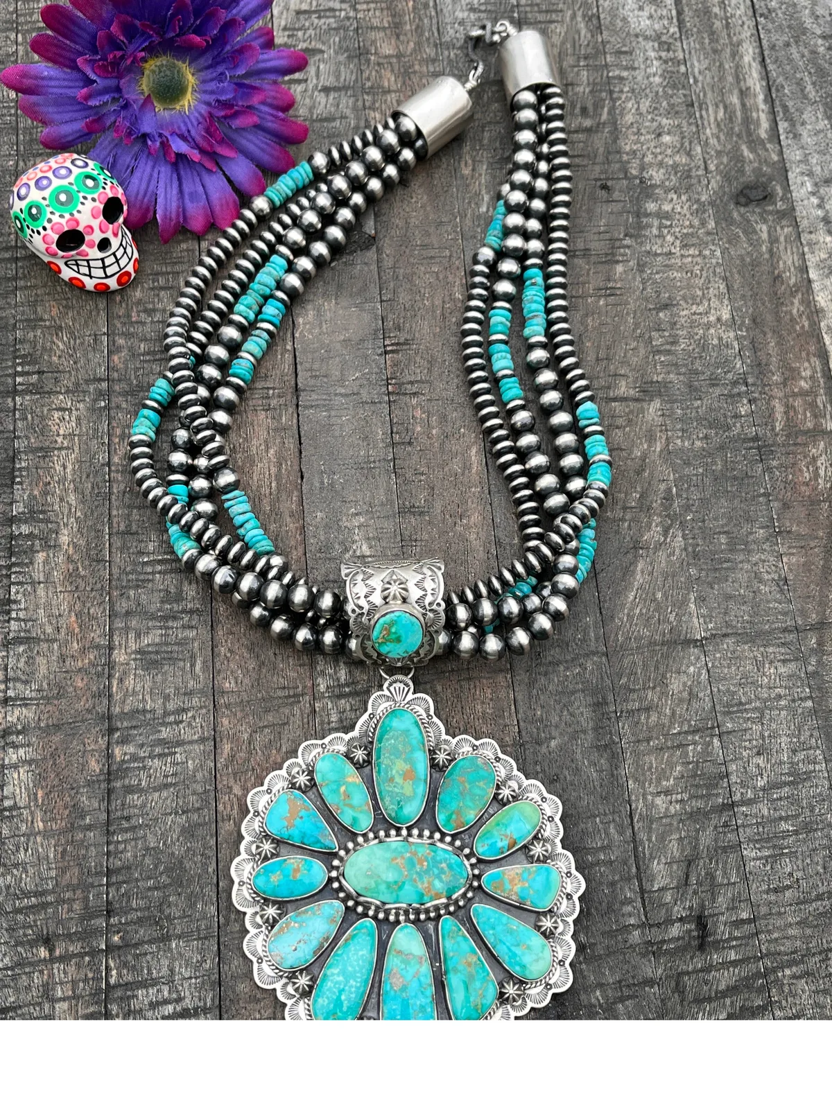 Sonoran Cluster Navajo Style Pearl Necklace