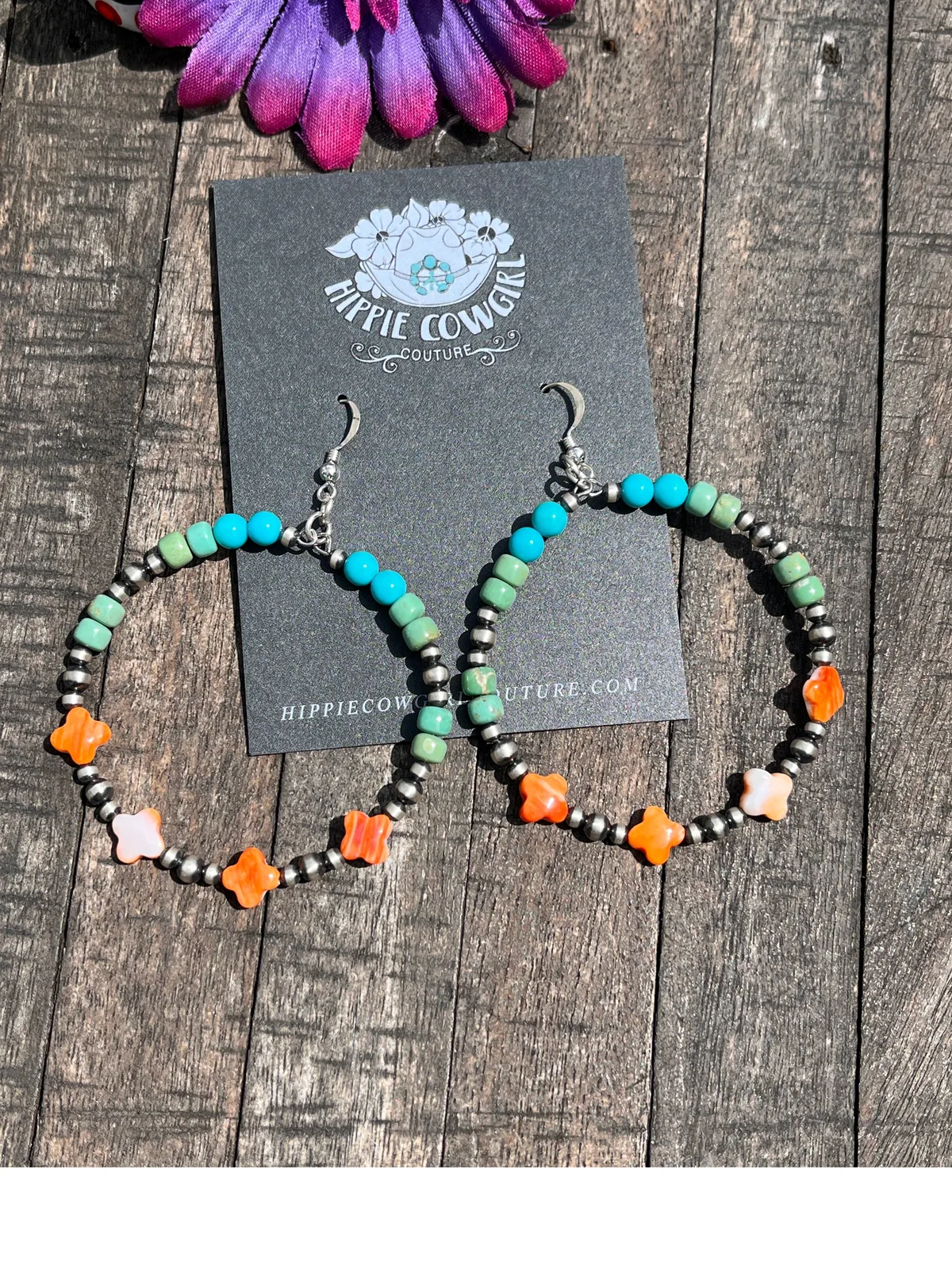 Multi Color Hoop Dangle Earrings