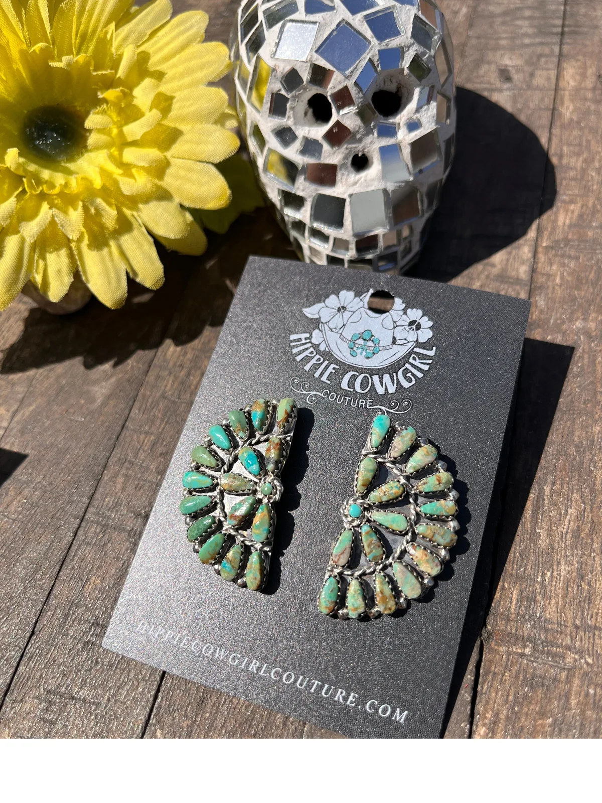 Green Kingman Half Cluster Stud
