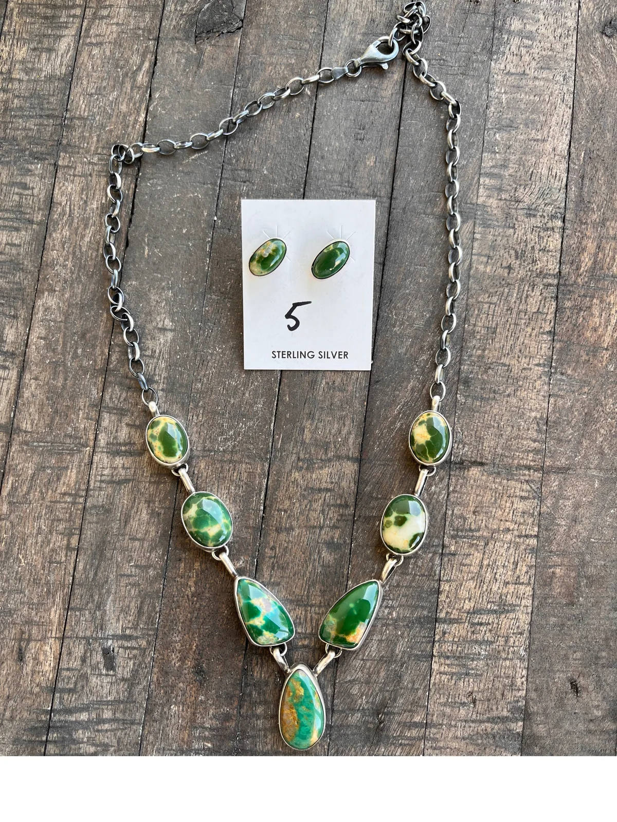 Kingman Turquoise Necklace Set- 5