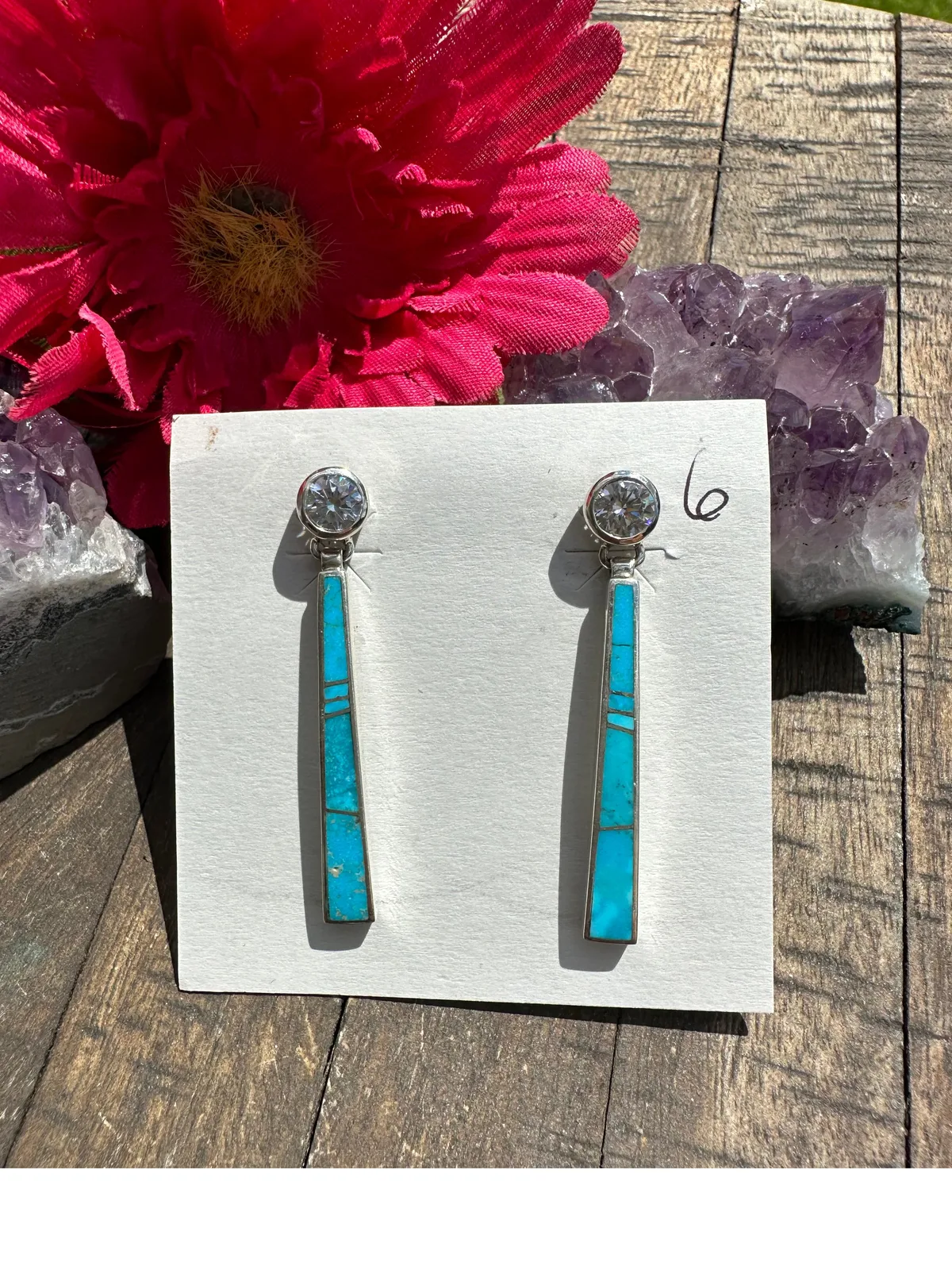Barn Diamond and Inlay Earring #6