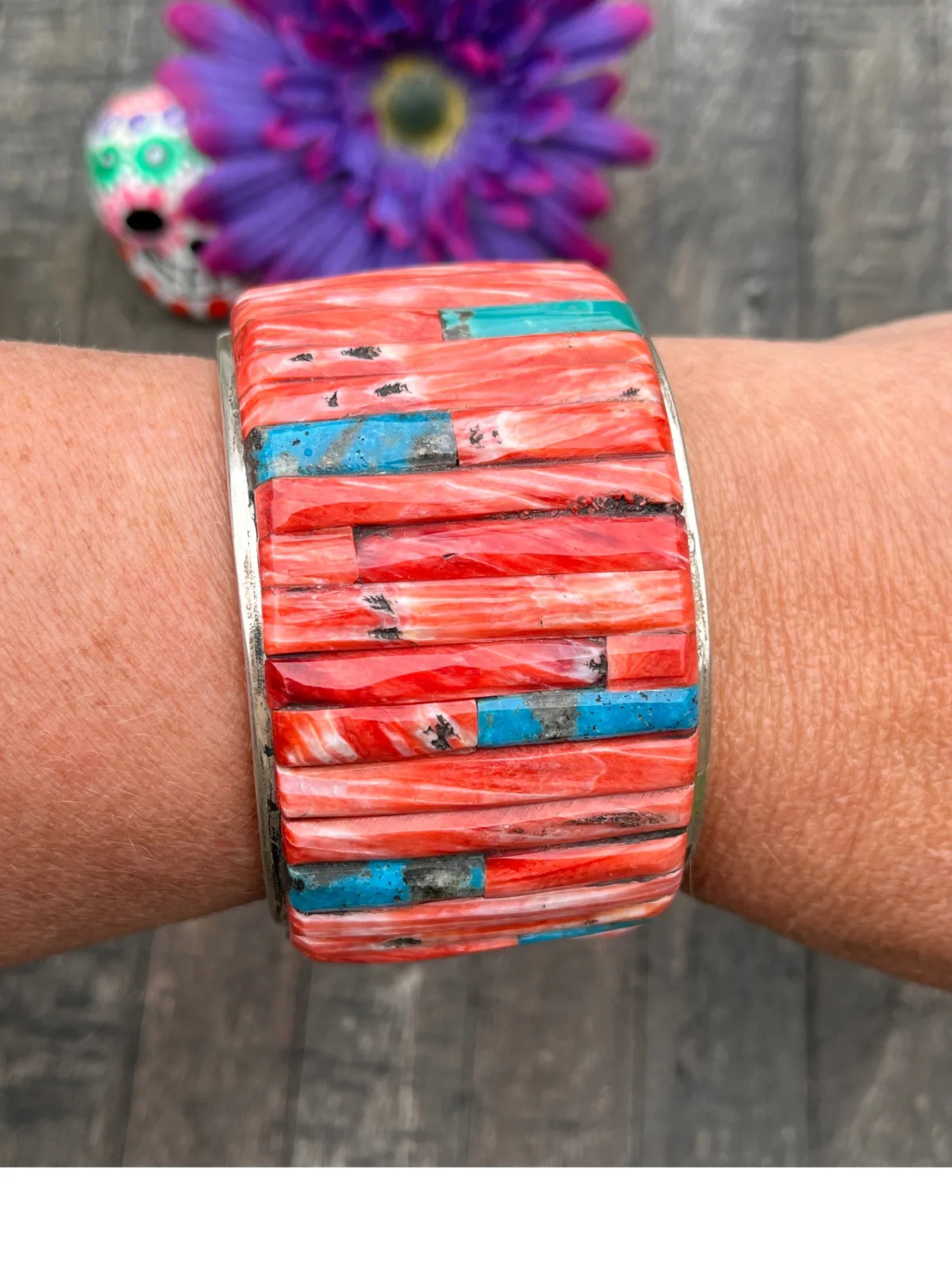 Red Spiny and Kingman Cobblestone Cuff