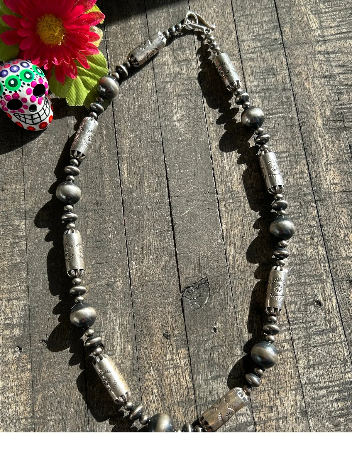 Sterling Navajo Style Pearls