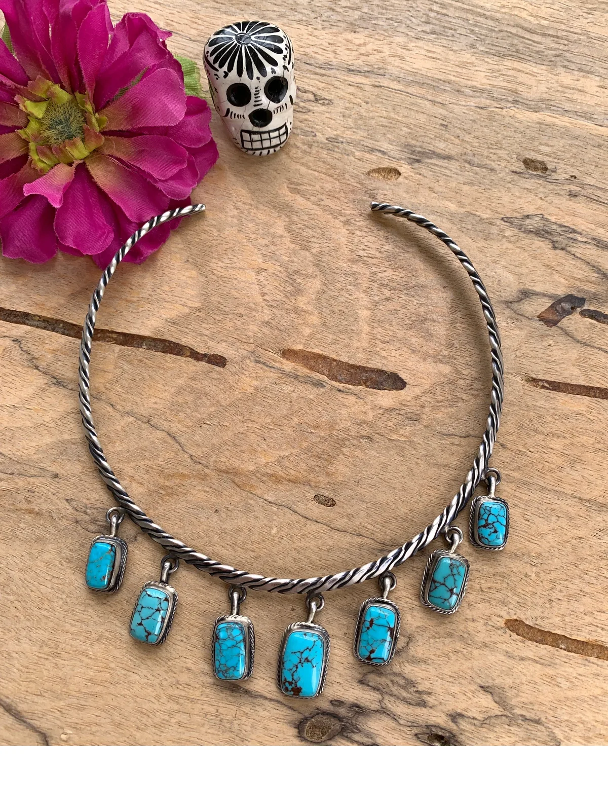 Turquoise Dangle Collar Necklace