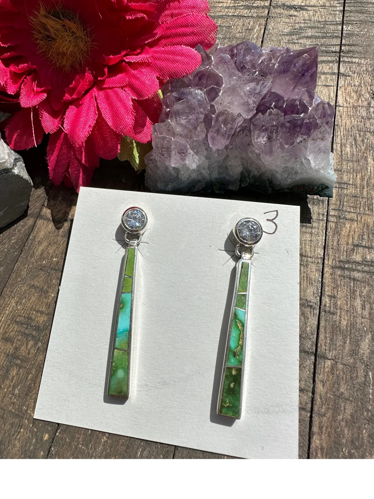 Barn Diamond and Inlay Earring #3