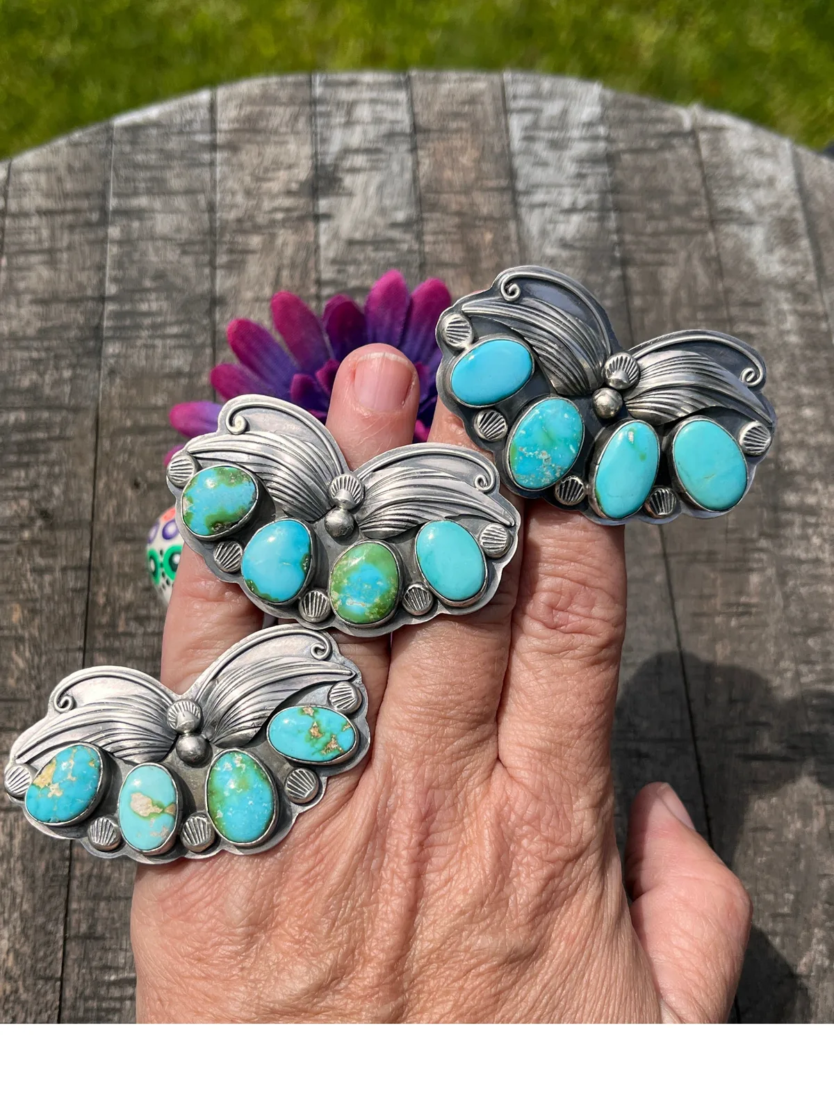 Adjustable 4 Stone Sonoran Rings 1-3