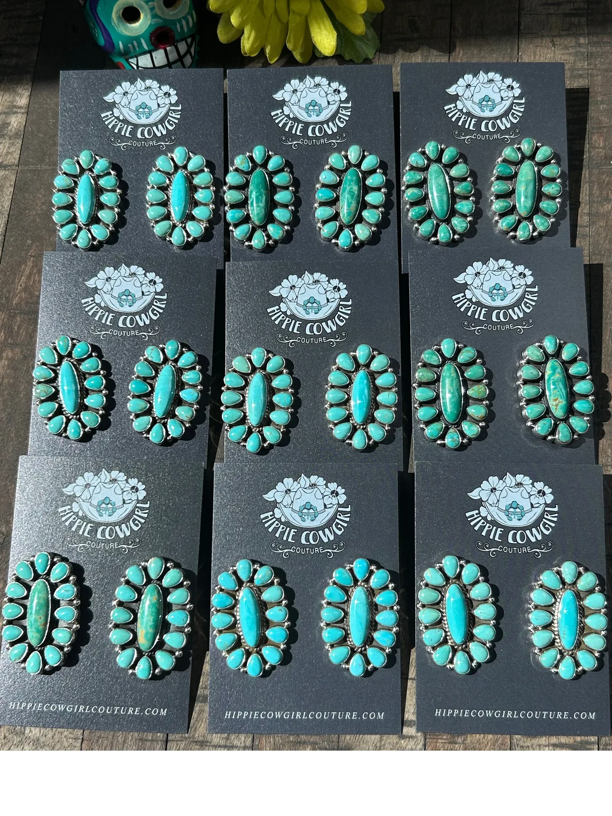Mixed Mine Cluster Earrings