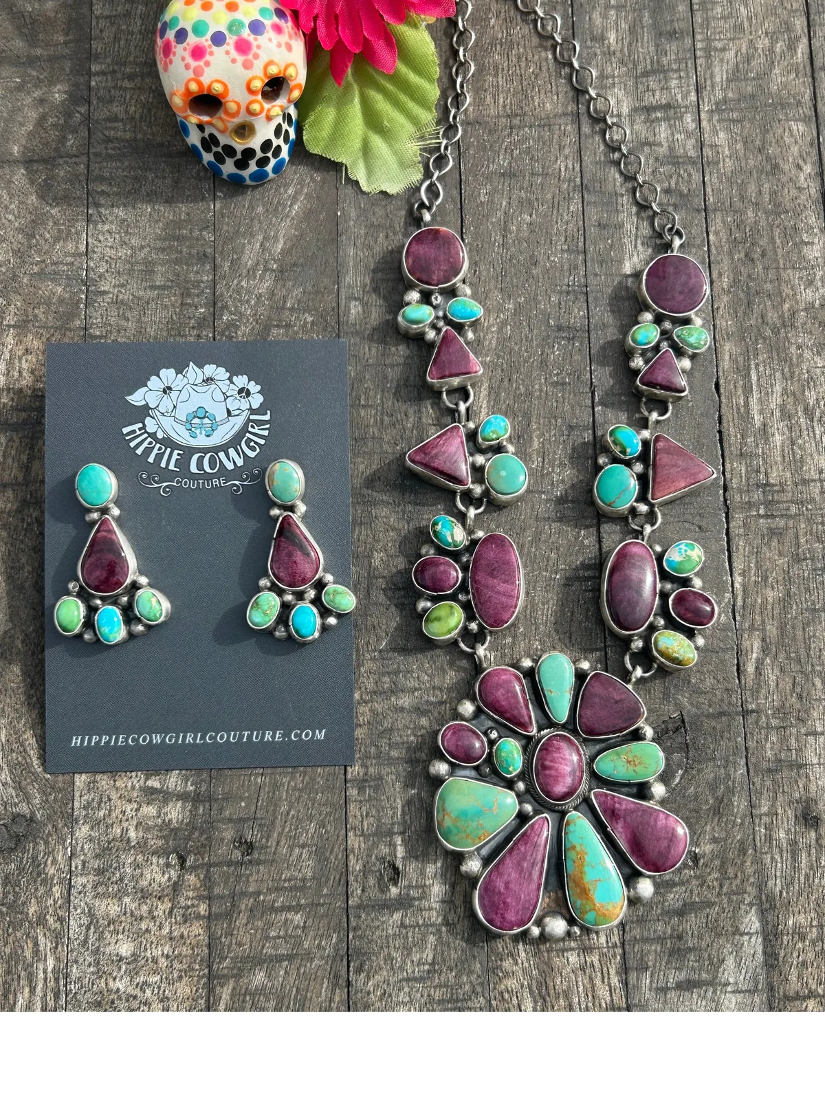 Sonoran, Royston and Purple Spiny Necklace Set