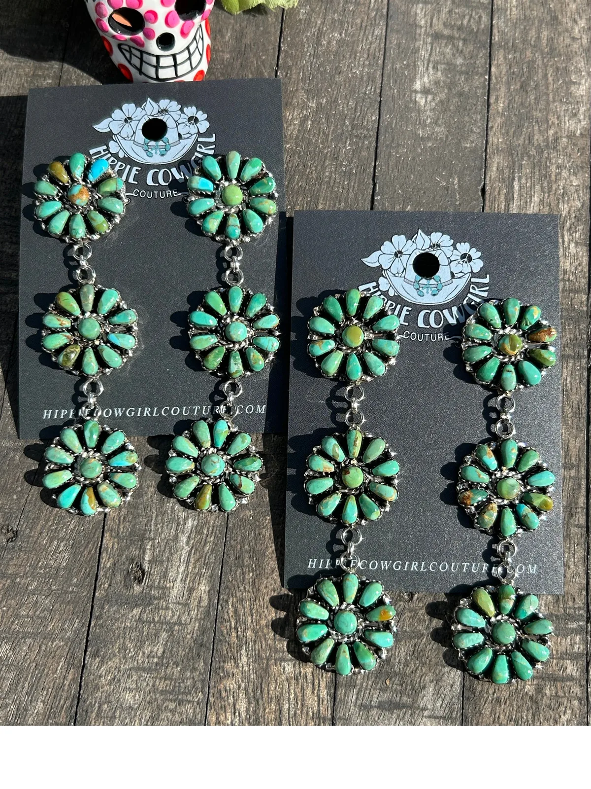 Kingman Cluster Dangle Earrings A-B