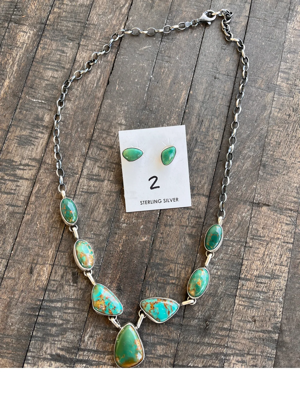 Kingman Turquoise Necklace Set- 2