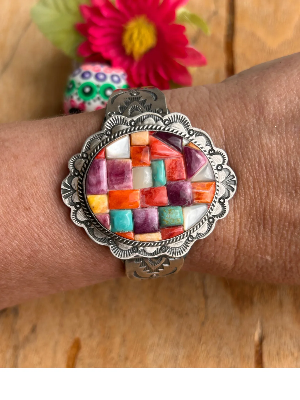 Spiny and Kingman Cobblestone Cuff