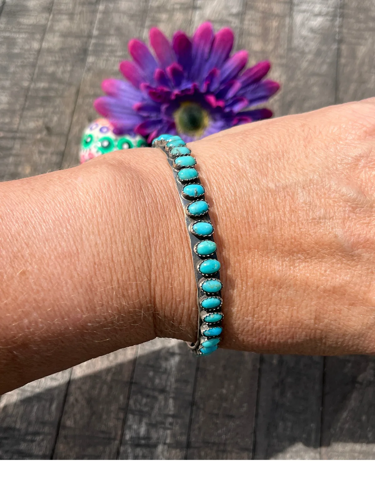 Kingman Stamped Sterling Bracelet
