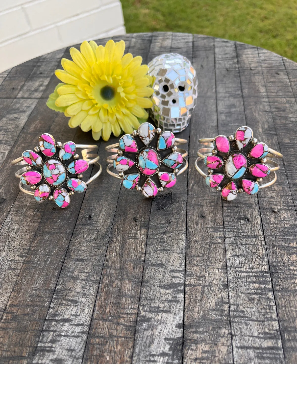 Cotton Candy Kingman Turquoise Cuff #1-3