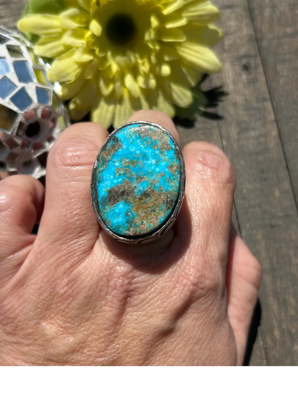 Single Stone Kingman Dome Ring Sz. 9