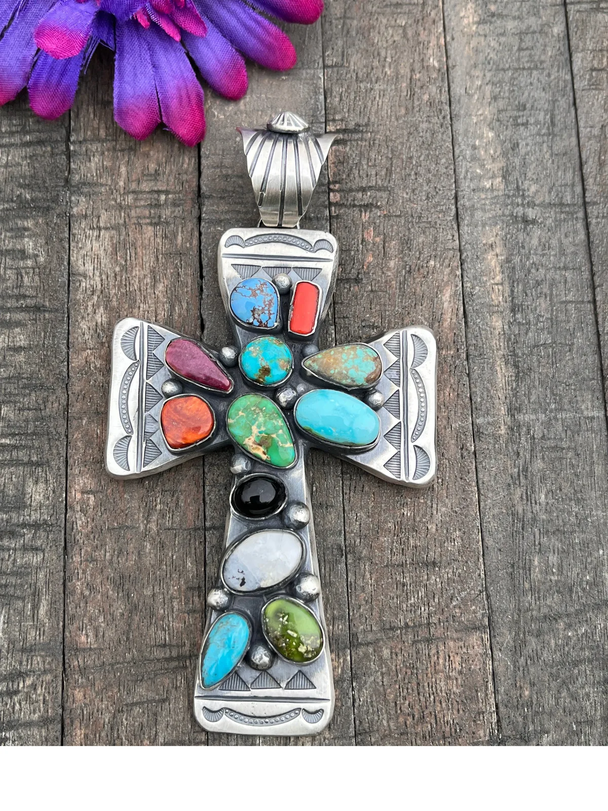 Multi Color Cross Pendant #4