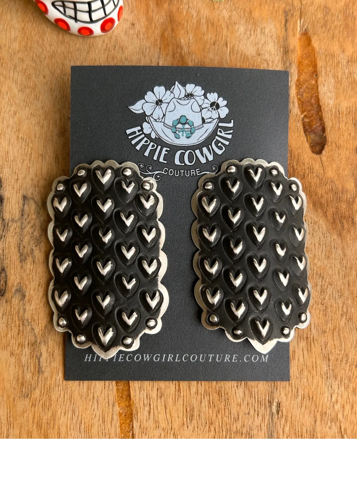 Sterling Heart Stamped Earrings