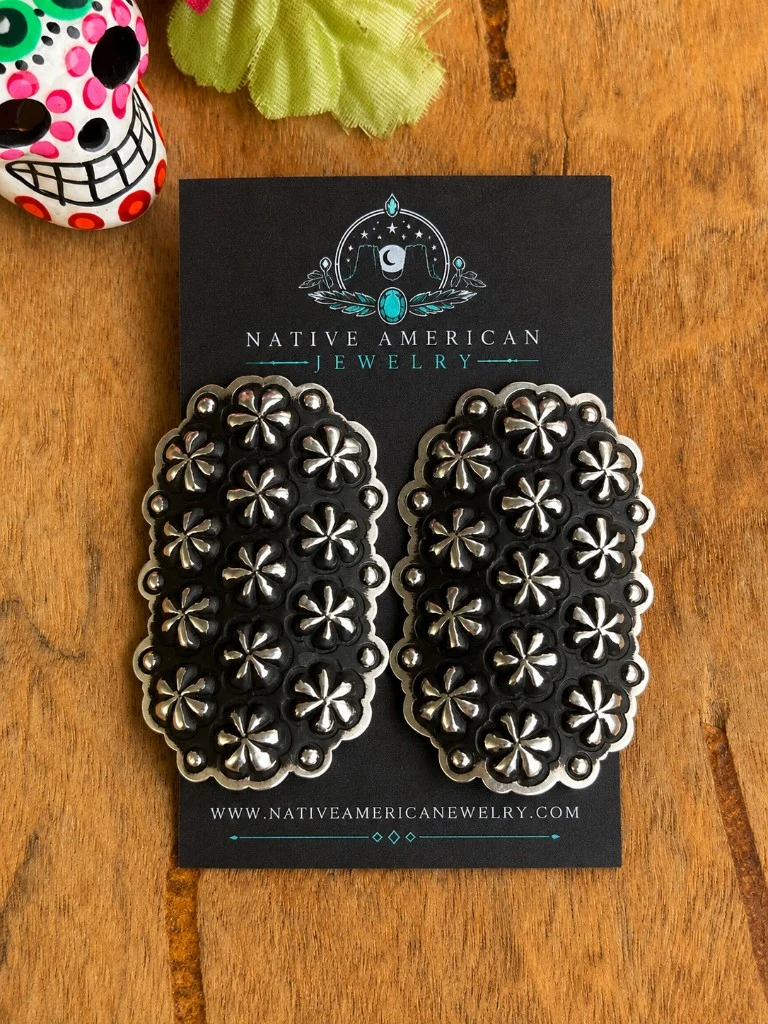 Sterling Heart Stamped Earrings