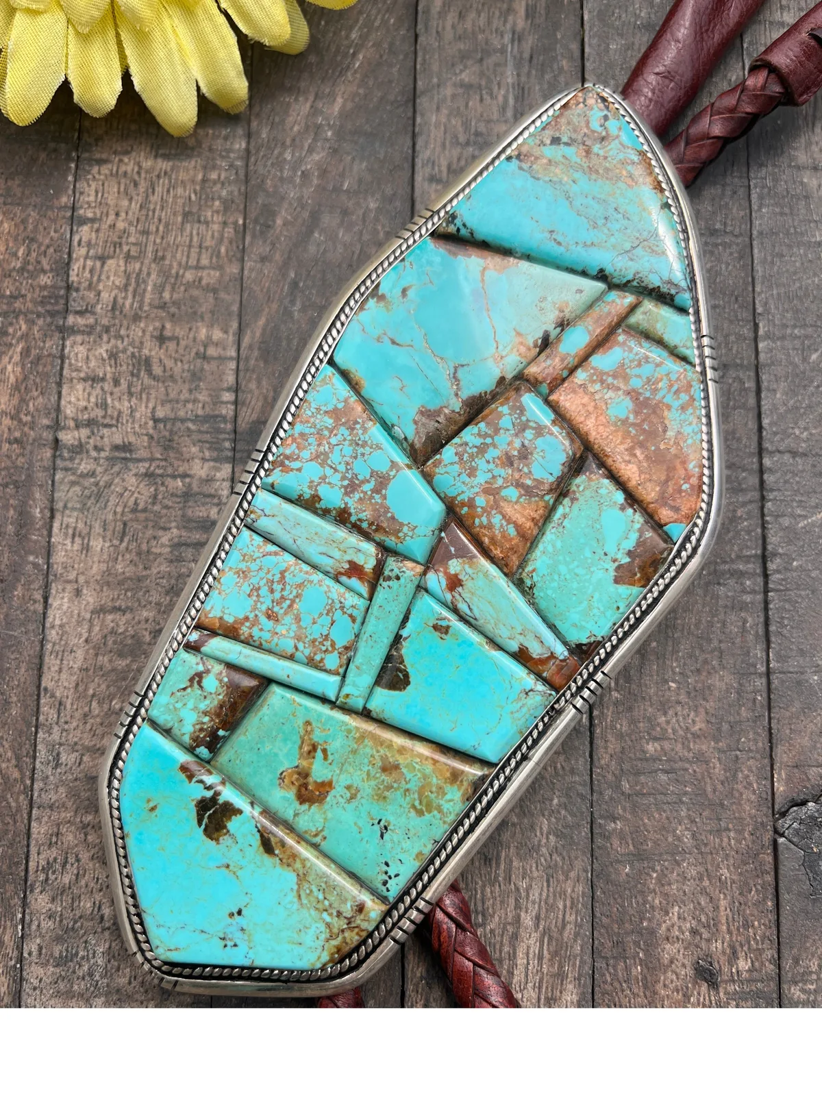 Cobblestone Inlay #8 Turquoise Bolo