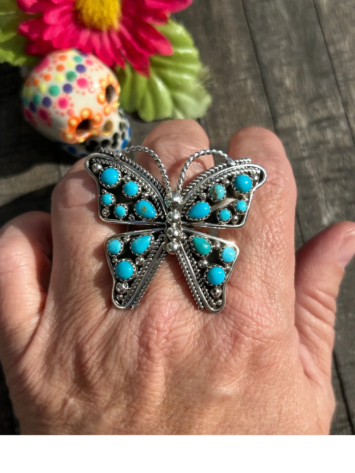 Adjustable Kingman Butterfly Rings
