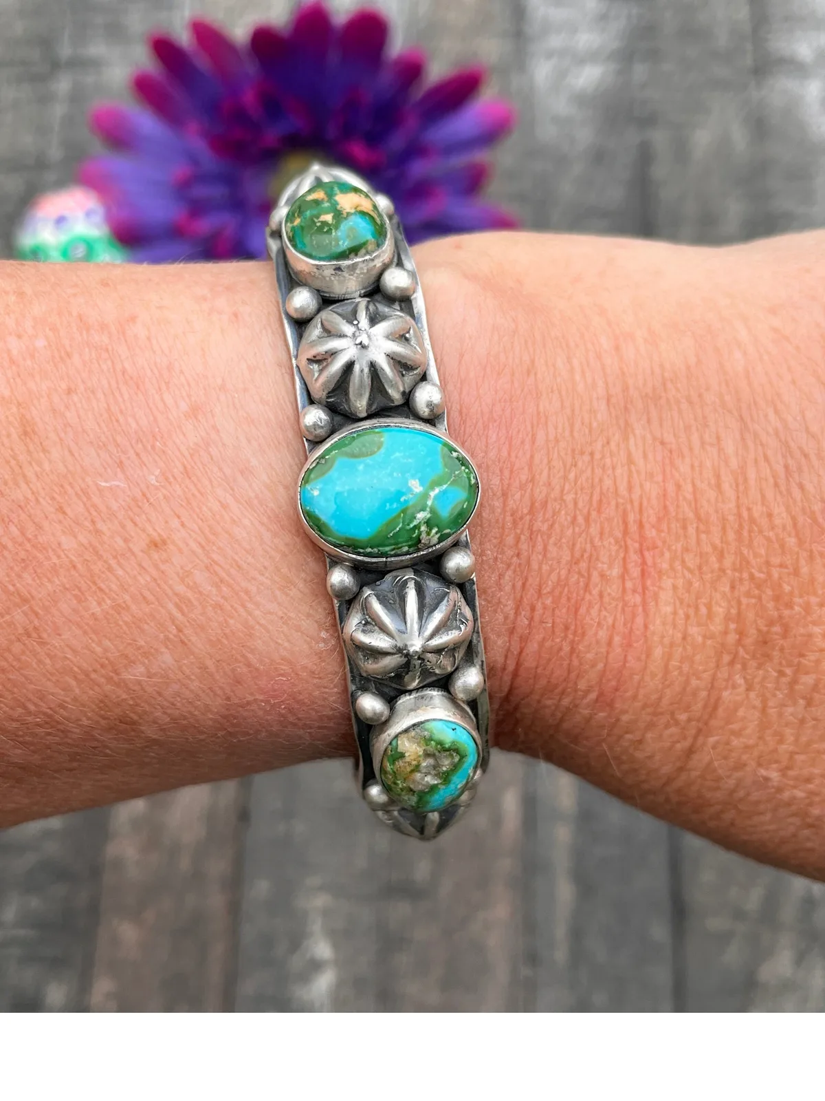 3 Stone Sonoran Button Cuff