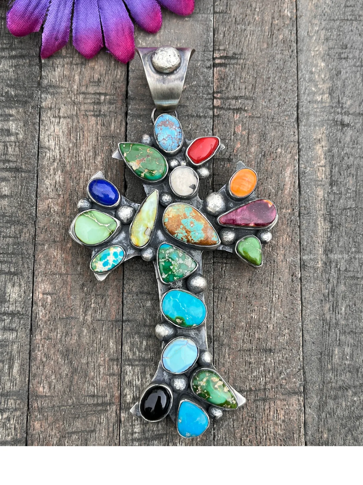 Multi Color Cross Pendant #2