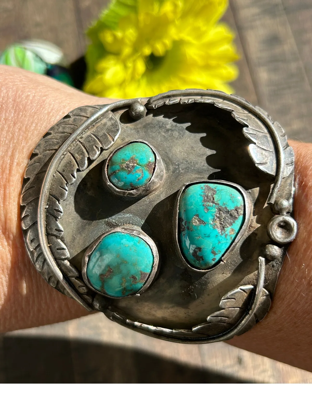 Vintage Kingman Feather Cuff