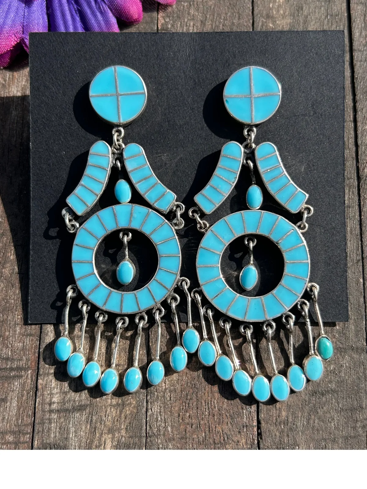 Med. Kingman Chandelier Earrings
