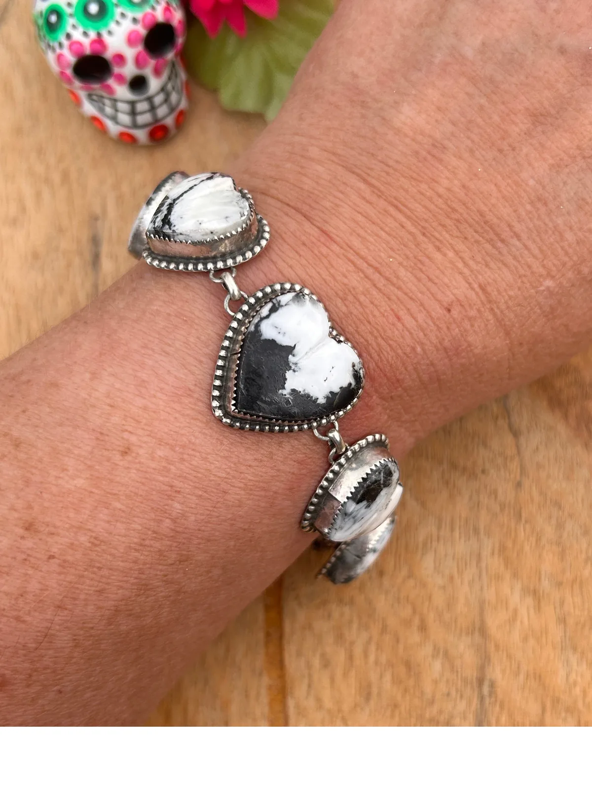 White Buffalo Heart Bracelet