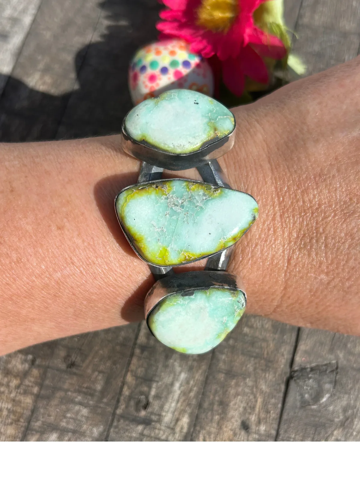 3 Stone Palomino Variscite Cuff