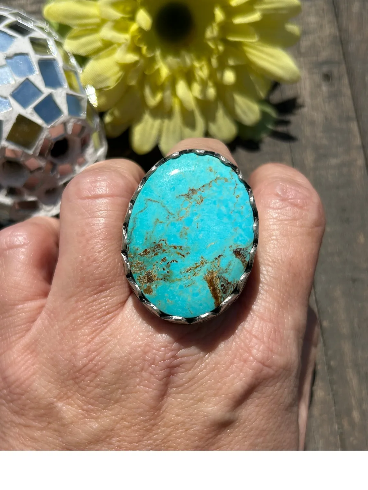 Single Stone Kingman Dome Ring Sz. 13