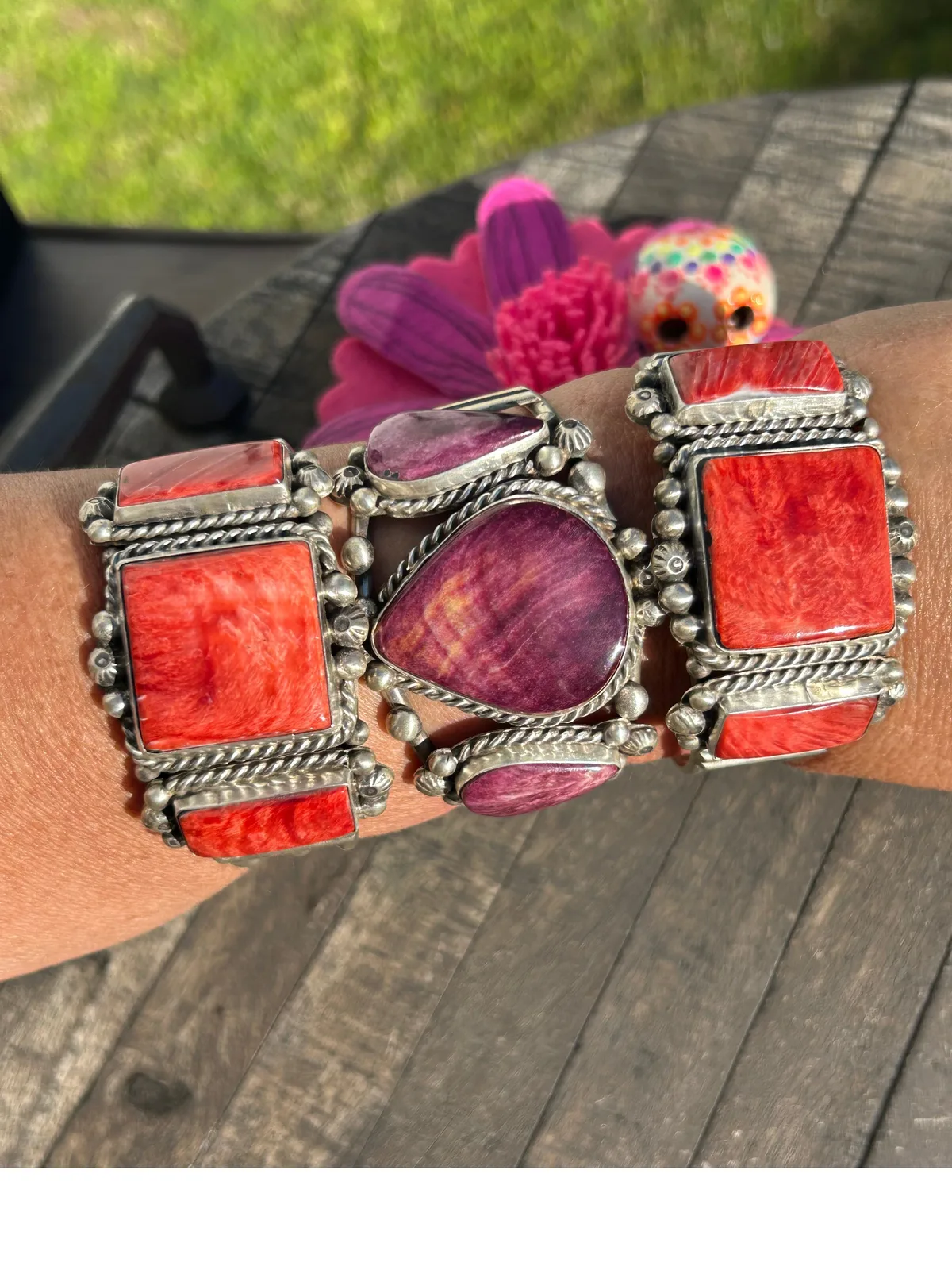 3 Stone Spiny Cuffs 1-3