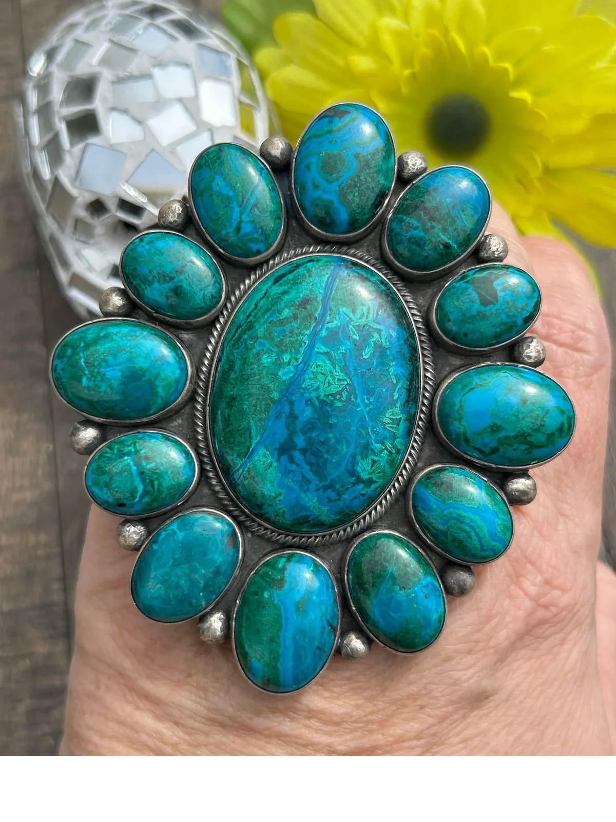 Single Stone Chrysocolla Ring Sz. 7
