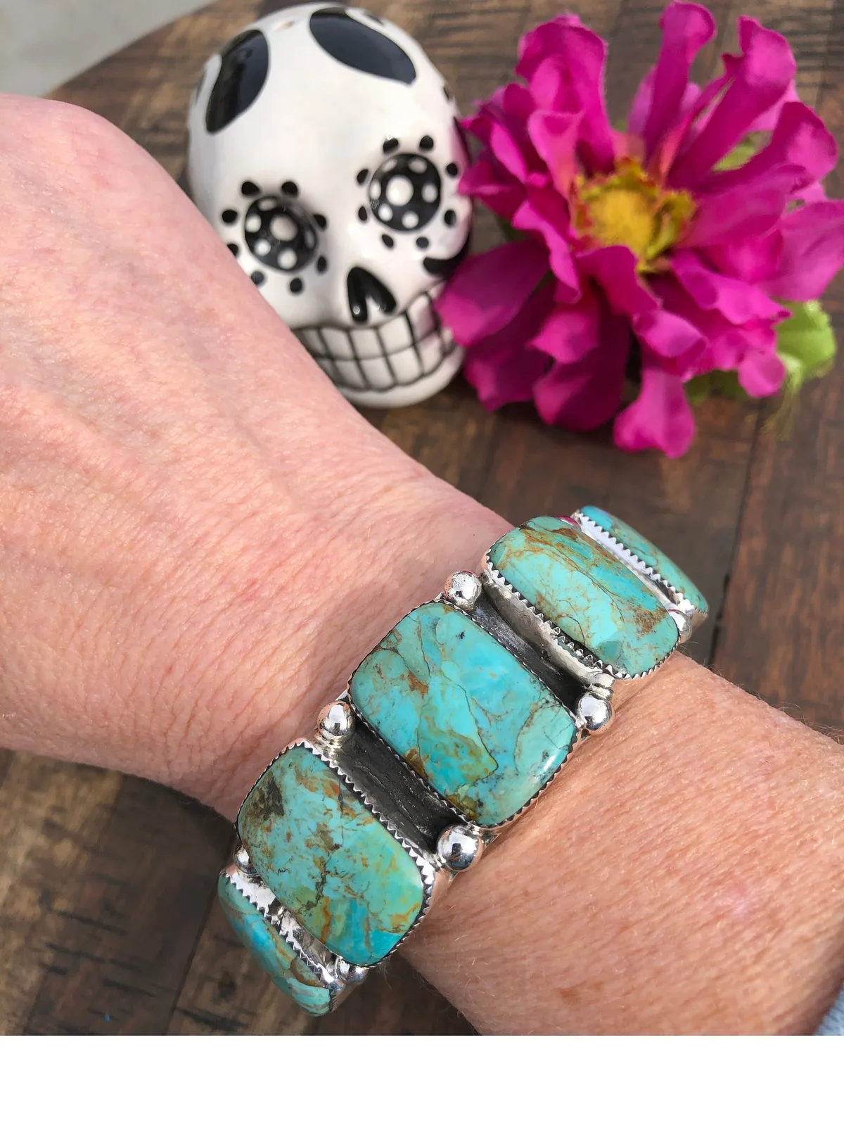 5 Stone Kingman Turquoise Cuff #5