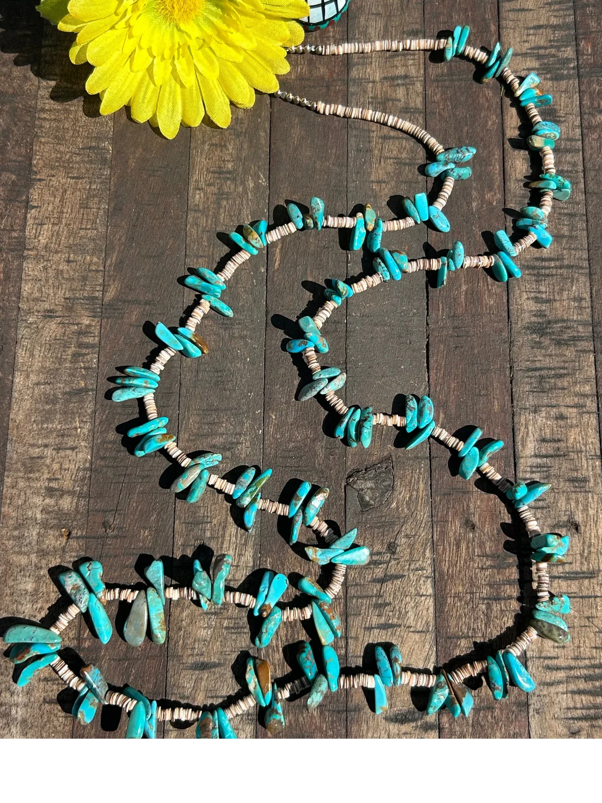 39" Turquoise and Heishi Strand #51