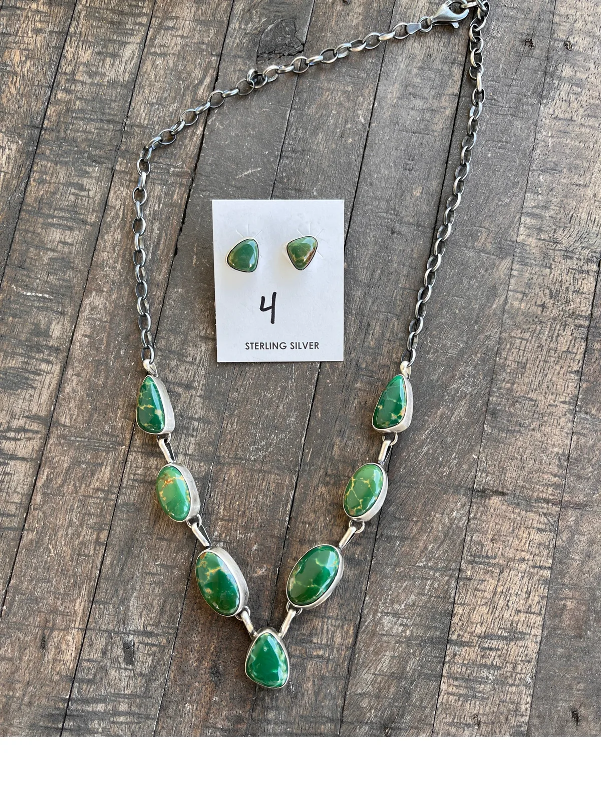 Kingman Turquoise Necklace Set- 4