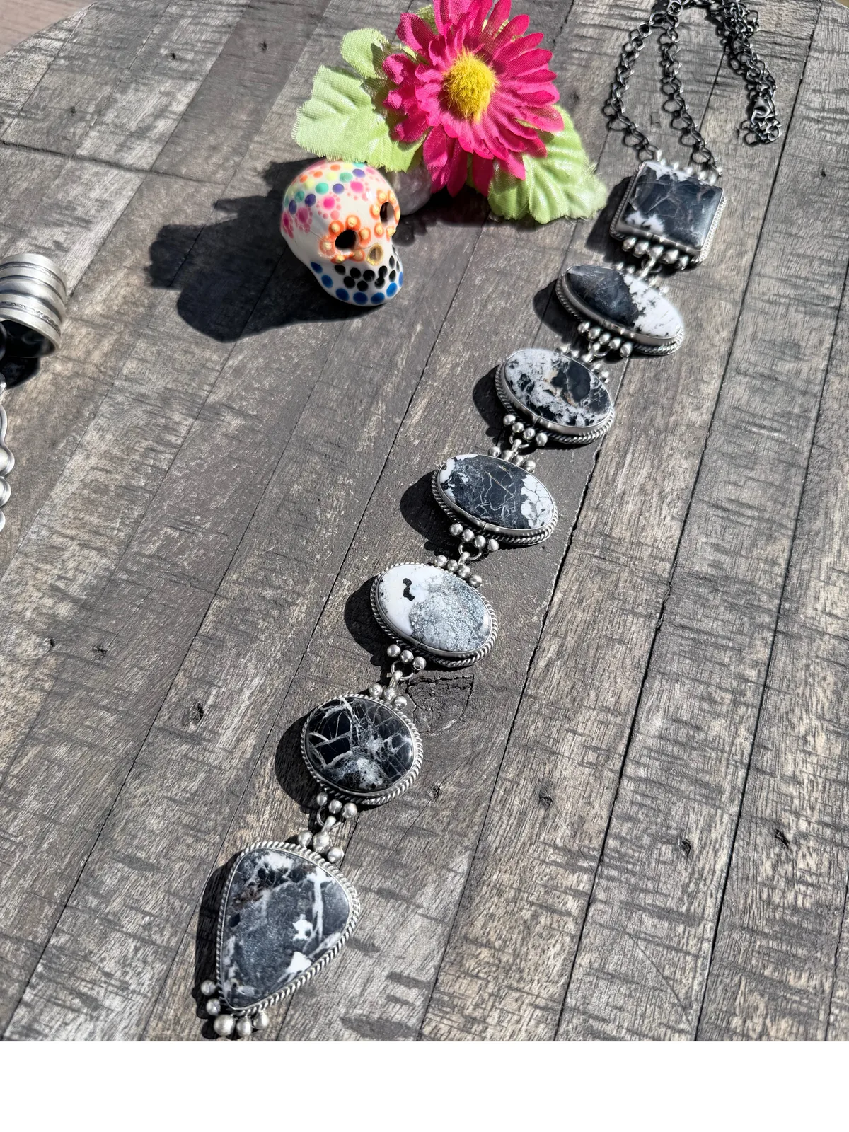 White Buffalo Bad to the Bone Necklace